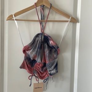 TAGS ON* Superdown crop top with strings from revolve - tie dye